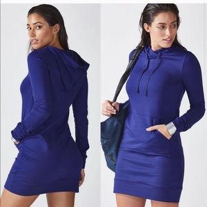 Fabletics Yukon navy blue sweatshirt hoodie dress